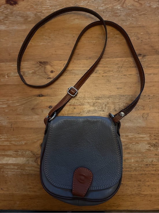 Unknown Handbags - Italian Leather Crossbody Saddle Bag Equestrian Heritage Boho Brown Gray